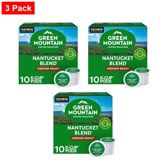 Green Mountain Coffee Roasters Nantucket Blend Medium Roast K-Cup Coffee Pods 10 ct - 3 Pack