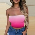 thumbnail image 4 of LNWUY Womens Tube Tops Going Out Summer Y2k Bandeau Trendy Crop Sleeveless Strapless Cute Gradient Color Printed Corset Red S, 4 of 5
