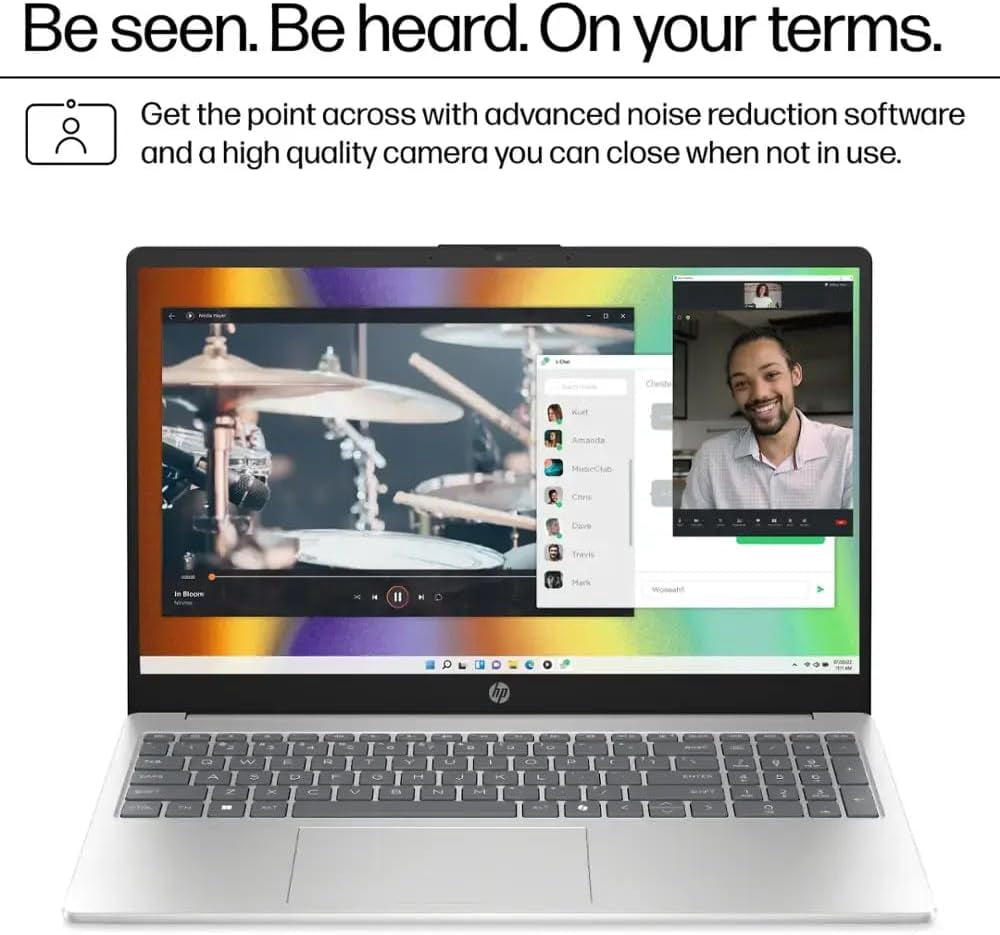 HP 15 Touchscreen Laptop, Intel Core i3-1315U Processor, 16GB RAM, 256GB SSD, 15.6" 250 nits Anti-Glare Display, Intel UHD Graphics, Windows 11 Home
