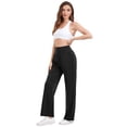 thumbnail image 5 of Hanerdun Womens Yoga Pants Wide Leg Workout Leggings High Waist Bottoms with Pockets Activewear Black S, 5 of 9