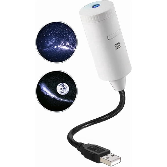 Star Projector Night Light USB HD Galaxy Ceiling Lamp 360° | Mini Room Decor with 2 Slides
