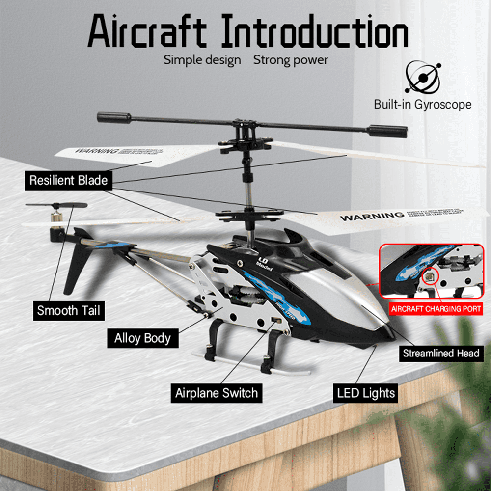 Baprem RC Helicopter for Adults, 2.4GHz Remote Control Helicopter with Light & Altitude Hold, 3.5CH Fun Helicopter Toy Gifts for Beginner, Yellow