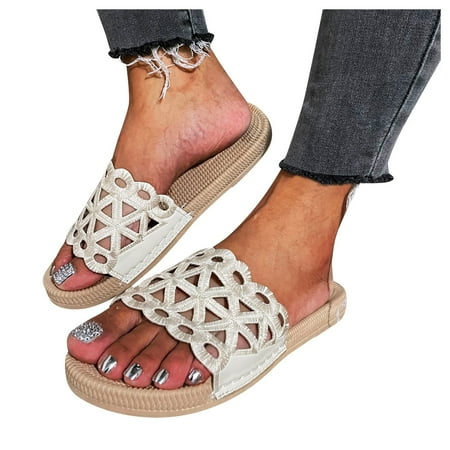 

Aayomet Womens House Slippers Casual Women s Fashion Outdoor Slippers Shoes Breathable Color Women s slipper White 9.5