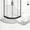 thumbnail image 4 of Tripumer Set of 2 Corner Shower Mats Bathroom Rugs U Shape Mats for Corner Shower Bath Light Gray, 4 of 8