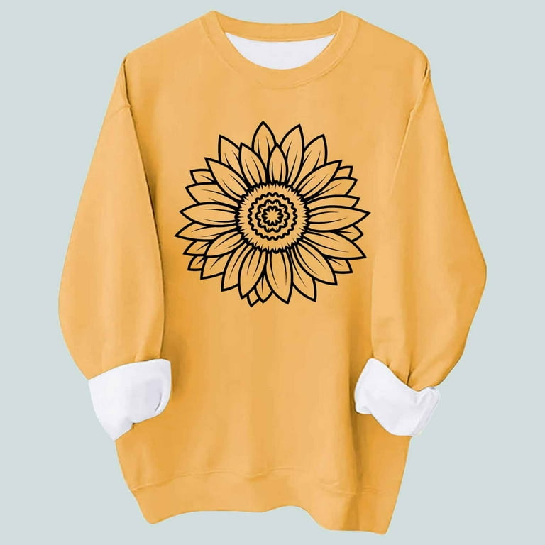 Amtdh Womens Sweatshirts Sunflower Graphic Sweatshirts Long Sleeve