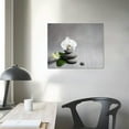 thumbnail image 3 of ONETECH Framed Canvas Print Wall Art White Orchid & Gray Stone Stack Floral Plants Photography Realism Zen Relax/Calm Multicolor Ultra for Living Room, Bedroom 16\x12\, 3 of 4