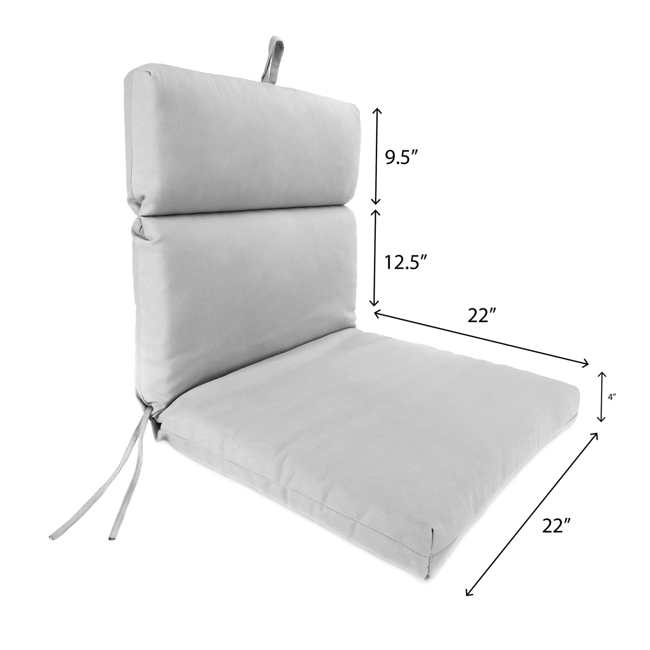 Jordan Manufacturing 44" x 22" Veranda Tan Solid Rectangular Outdoor Chair Cushion with Ties and Hanger Loop (2 Pack)