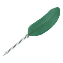 Uxcell 21cm/8" Feather Ballpoint Pen, 1Pcs Ink Vintage Quill Pen Refined, Green