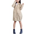 thumbnail image 1 of Bearachild Chubasquero impermeable y ligero para mujer, con capucha, para exteriores, senderismo, chaqueta larga, Poncho Paraguas de lluvia Caqui METRO Bearachild JJ13982-03, 1 of 4