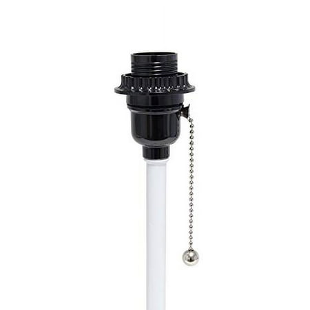 Limelights - Stick Lamp with USB charging port and Fabric Shade - White/Gray