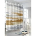 thumbnail image 3 of Brown Gray White Shower Curtain Set, Waterproof Shower Curtains for Bathroom, Vintage Rustic Abstract Mottled Art Washable Fabric Cloth Bath Curtain for Bathtub Decoration with Hooks 72x78 Inches, 3 of 6
