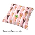 thumbnail image 3 of Throw Pillow Covers, Summer Ice Cream Pink Soft Square Pillow Cases with Invisible Zipper for Couch Bed Sofa, Farmhouse Fall Home Decor 18"x18", 3 of 7