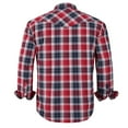 thumbnail image 2 of Coevals Club Men's Western Shirt Cowboy Plaid Country Pearl Snap Button Long Sleeve Two Pockets Work Shirts 24 Red Black White XX-Large, 2 of 7