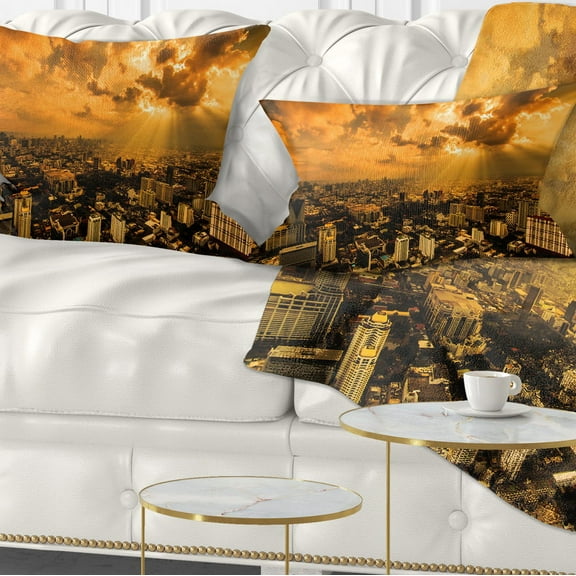 Designart Light Shining Through Dark Clouds - Throw Pillow - 12x20