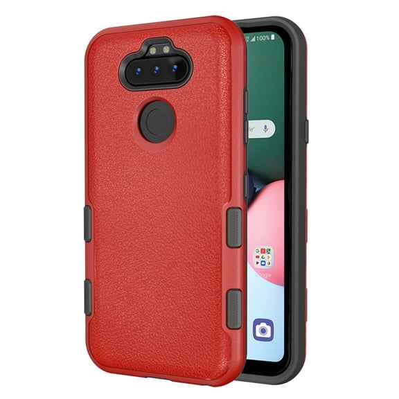 LG K31 /Aristo 5 /Fortune 3/Risio 4 Phone Case Hybrid 2 Layers Shockproof Heavy Duty Armor Hard PC & Shock Absorption Rubber TPU Rugged Cover [RED] for LG Aristo 5, LG K31, LG Fortune 3,LG Risio 4