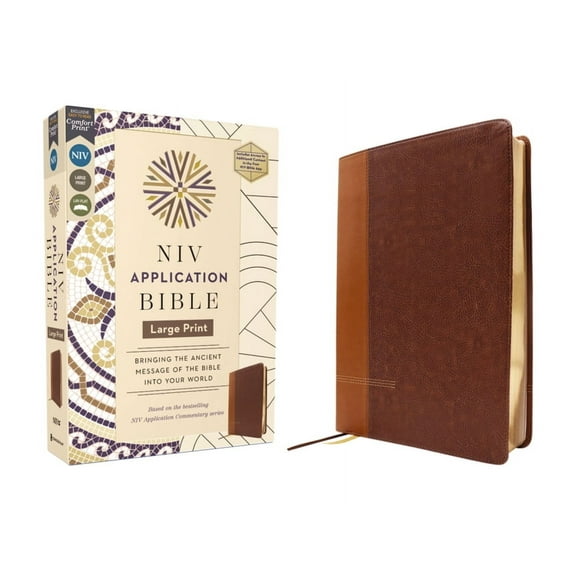 NIV Application Commentary Resources NIV Application Bible, Large Print, Leathersoft, Brown, Red Letter, Comfort Print: Bringing the Ancient Message of the B, (Hardcover)