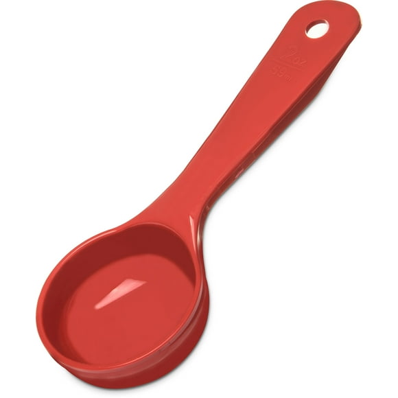 Carlisle Solid Short Handle Portion Control Spoon, Red, 2 Ounce, 12 Count