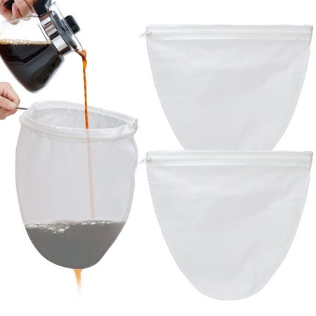 

Doolland Ultra Fine Mesh Strainer Bag with Zipper Food Grade Filter Bag Strainers Fine Mesh with Reinforced Frame and Sturdy Handle Nut Milk Bags for Coffee Milk Oil Juice
