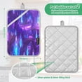 thumbnail image 4 of Purple Crystal Forest Set of 2 Heat-Resistant Quilted Pads, Silver Polyester, 7" x 9.8", 4 of 7