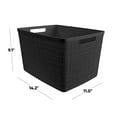 thumbnail image 2 of Curver Set of 4 Jute Basket Large Durable Resin Organization and Storage Basket Bin, Black, 2 of 10