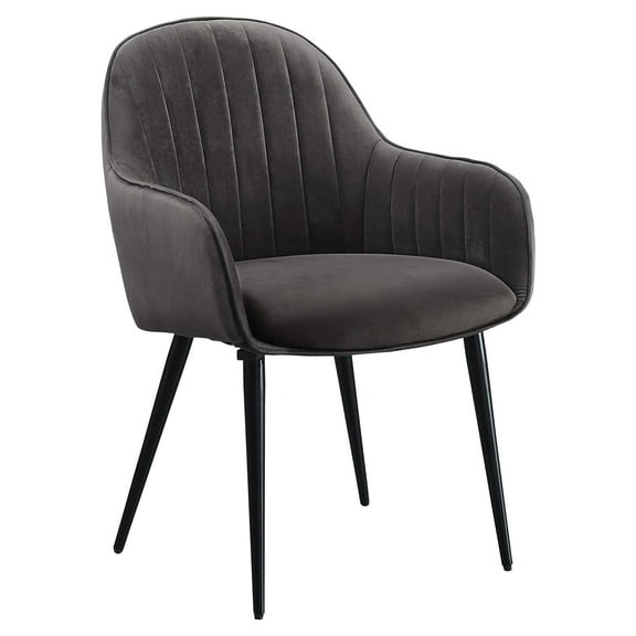 ACME Caspian Side Chair in Dark Gray and Black (Set of 2)