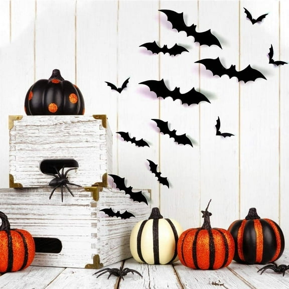 Halloween Decoration 3D Bats Wall Decor Stickers (81pcs)