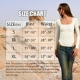 thumbnail image 3 of OQQ Women's 1 Piece Bodysuits Ribbed One Piece Square Neck Long Sleeve Bodysuits, 3 of 7