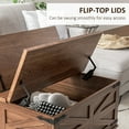 thumbnail image 4 of HOMCOM Farmhouse Coffee Table with Flip Top, Hidden Storage Compartment, Square Center Table for Living Room, Distressed Brown, 4 of 9