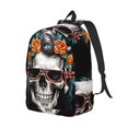 thumbnail image 2 of Yiaed Flower Horn Skull A Print Backpack, Premium Laptop Backpack, Travel Backpack for Women, Lightweight Backpacks, Comfortable Back Pack-Small, 2 of 5