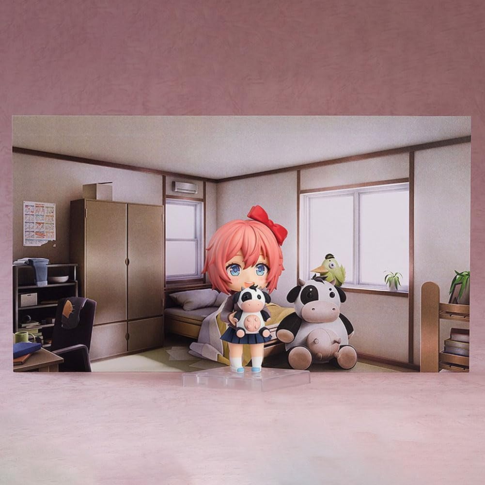 Monika Anime Figure Sayorii Action Figurine Cartoon Interchangeable Face Model with Accessories PVC Anime Statue Collection Desktop Ornaments