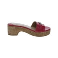 thumbnail image 2 of Lauren Ralph Lauren Womens Roxanne Leather Slip-On Slide Sandals, 2 of 3