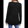 thumbnail image 4 of Camisas de Larga para Mujer, Blusas Holgadas de Cuello Redondo, Elegantes, Informales, para Otoño e Invierno. Negro XXL, 4 of 5
