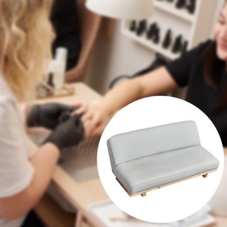 Serenable Manicure Armrest Nail Pillow Wood Base Manicure Tools Arm Rest for Nails Nail Handrest Stand Nail Arm Holder for Nail grey