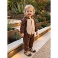 thumbnail image 4 of RUINIXCW Kids Toddler Baby Halloween Animal Costume Infant Cute Monkey Zebra Costume Baby Boy Girl Fall Winter Clothes Warm Flannel Romper Casual Zipper Hooded Jumpsuit with Tail, 4 of 10