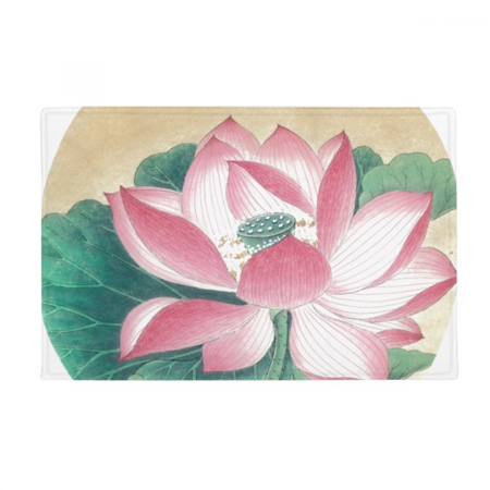 Water Lotus Figure Chinese Painting Ground Mat Non Slip Floor Bathroom Door Rug Carpet