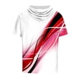thumbnail image 4 of WXLWZYWL Plus Size Clearance Mens Boys Hoodie Short Sleeve Drawstring Casual Pullover Hooded T-Shirt 3D Line Colorful Graphic Printed Light Weight Casual Shirts Red XL, 4 of 4
