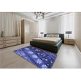 thumbnail image 5 of Ahgly Company Machine Washable Indoor Round Transitional Light Slate Blue Area Rugs, 4' Round, 5 of 7