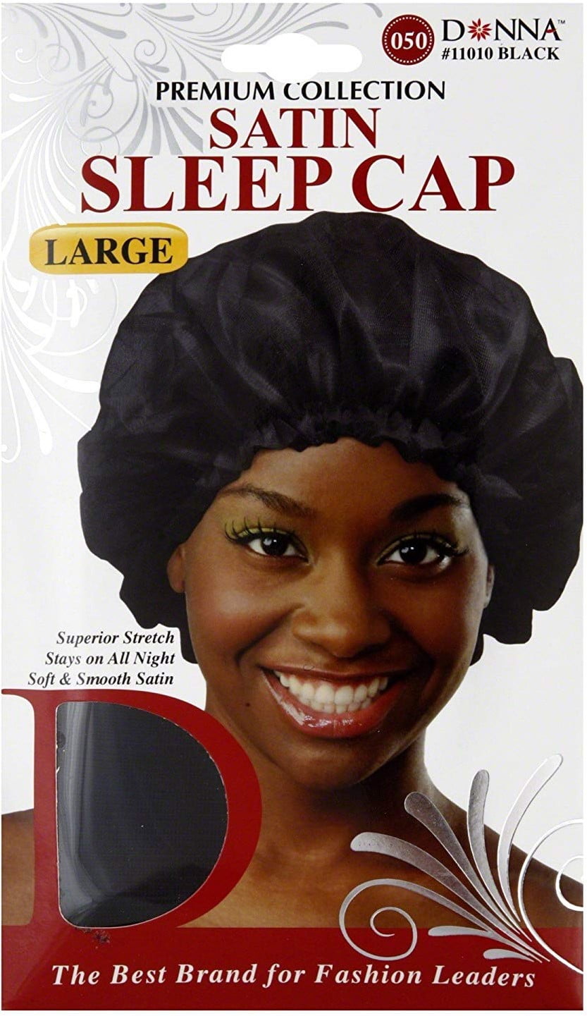Donna collection Satin Sleep Cap, Black 