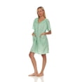 thumbnail image 2 of Lati Fashion Women Snaps Front Duster Short Sleeve Female Nightgowns & Sleepshirts Green Size 2X, 2 of 4
