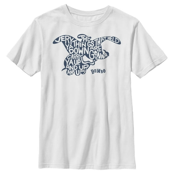 Boy's Dumbo Thinks Held You Down Will Bring You UP UP Graphic Tee White X Small
