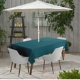 thumbnail image 2 of Vargottam Indoor/OutdoorTablecloth58" x 58" Inch Square Tablecloth with Umbrella Hole & Zipper, Waterproof Patio Table Cloths, Spring/Summer Table Covers for Backyard /BBQs -Teal Blue, 2 of 6