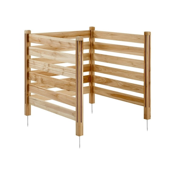 Wood Privacy Fence 3 Panels - Outdoor Screen, AC Cover 36"x36", Wooden Garden Barrier - Solid Wood & Metal Stakes - Easy Assembly & Customizable Layout