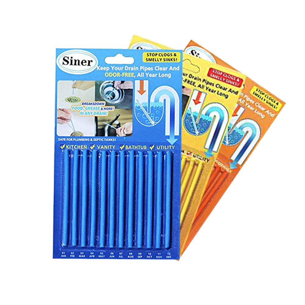 3 Pack Kitchen Sink Drain Cleaner Sticks Shower Bathtub Toilet