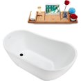 thumbnail image 2 of 55" Streamline NB5200BL Soaking Freestanding Tub and Tray With Internal Drain in Matte Black, 2 of 7