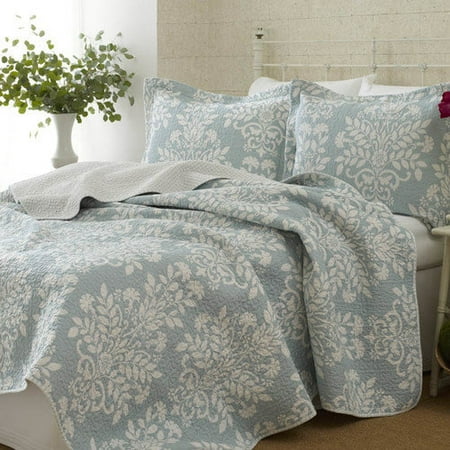 Laura Ashley Rowland Blue Quilt Set Twin Walmart Com