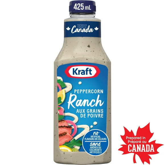 Kraft Peppercorn Ranch Salad Dressing, 425 mL Bottle, KRAFT PEPPERCORN RANCH DRE 425