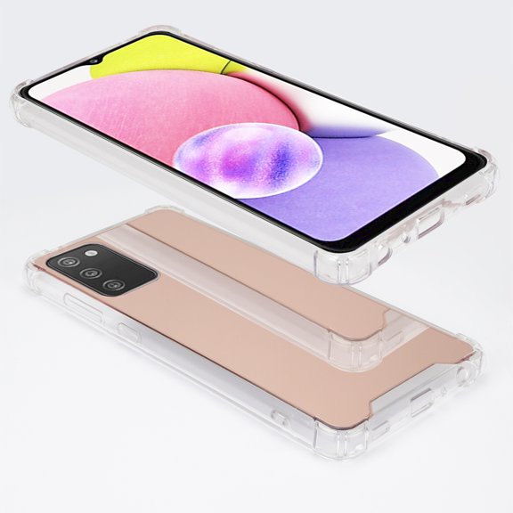 Designed for Samsung Galaxy A03s Case SOGA [Reflection Guard] Luxury Mirror Back Slim Shock-Absorption TPU Protective Cover - Rose Gold