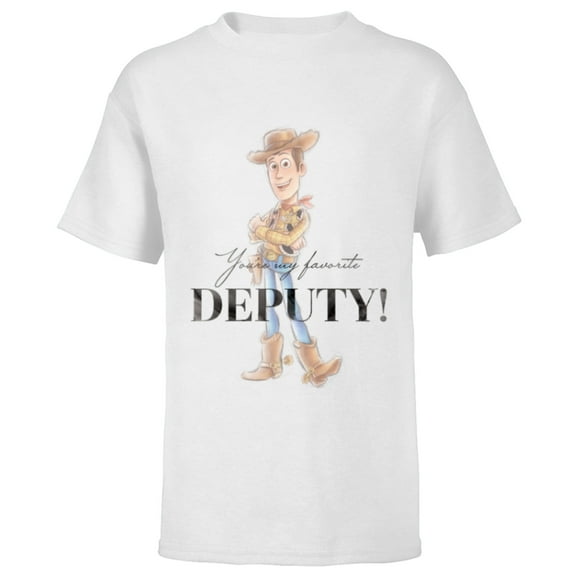 Disney 100 and Pixar’s Toy Story Woody My Favorite Deputy - Short Sleeve T-Shirt for Kids - Customized-White