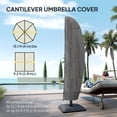 thumbnail image 4 of Outsunny Outdoor Offset Umbrella Cover for 10-13ft Umbrella, Black, 4 of 10