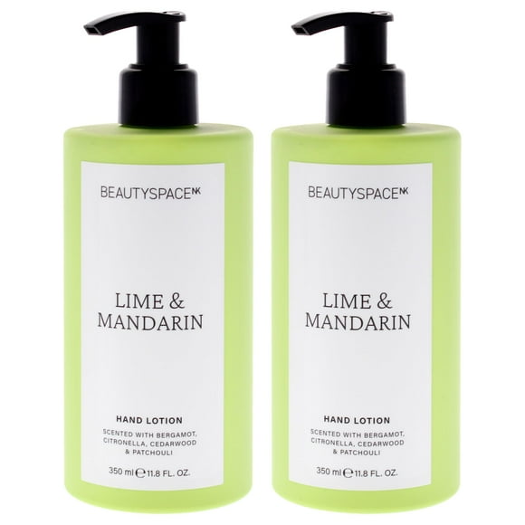Loción de manos BeautySpace, lima y mandarina, 350 ml, paquete de 2